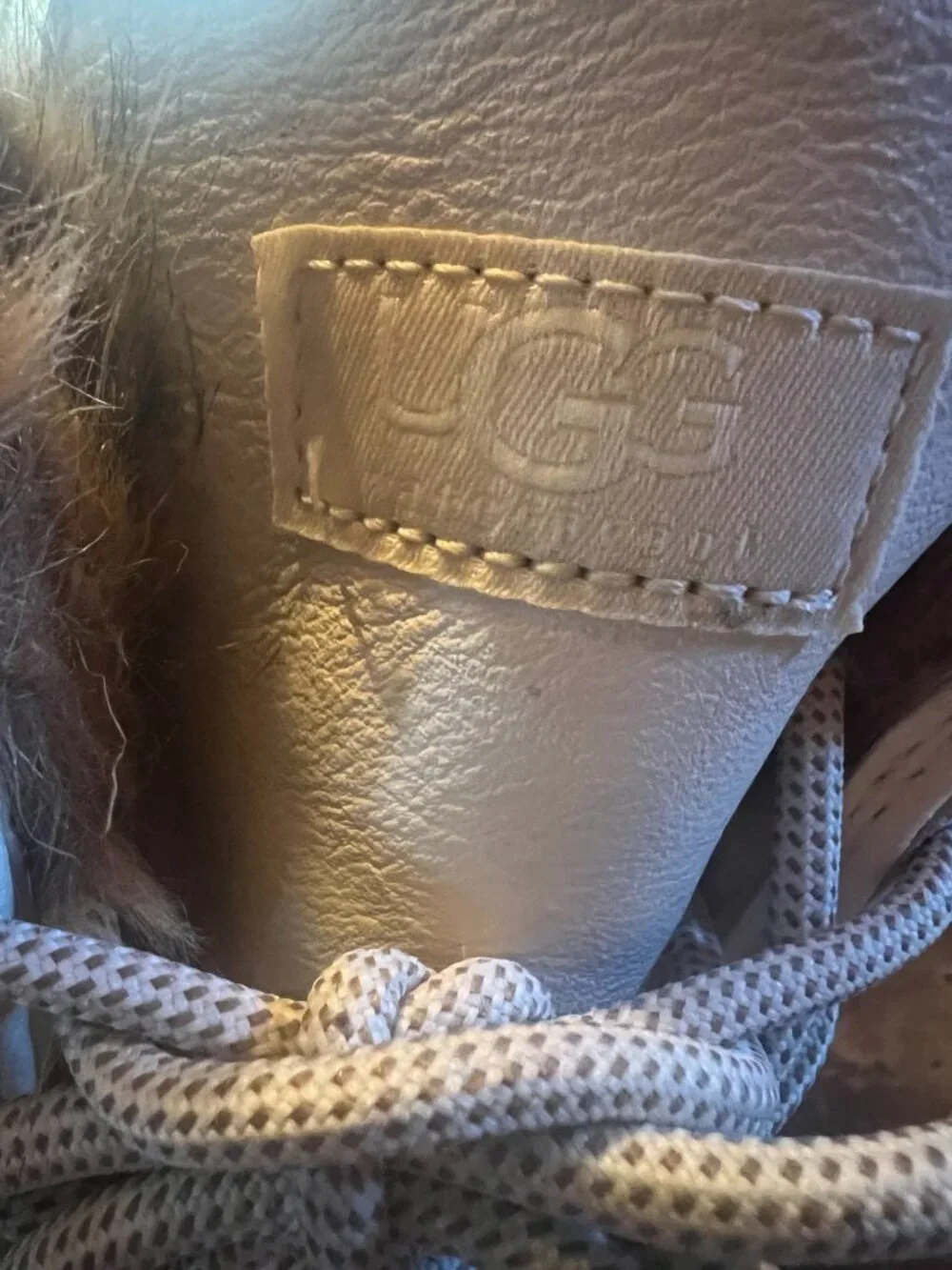 UGG Women’s Adirondack III Tipped Waterproof White Leather Boots